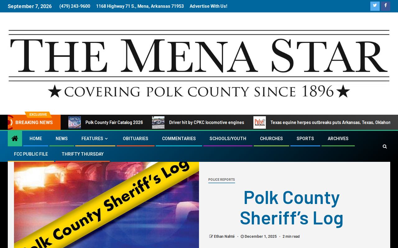 My Pulse News Polk County Sheriff's Log periodic report structure